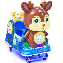 摇摇车新款2020款电动投币超市门口商用儿童家用摇摆机可加扫码带音乐 茶色小鹿