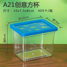 小乌龟饲养盒白鱼缸塑料手提小金鱼缸客厅乌龟盒子中小型乌龟缸 A21创意方杯 颜色随机