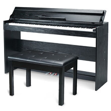 博仕德 电钢琴88键重锤键初学者成人专业考级带蓝牙家用电子钢琴家居立式电子数码钢琴 【指定考级-斜盖】重锤键-木纹黑(双人凳+大礼包）