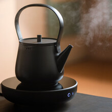 小坐Z1电陶炉煮茶炉家用小型迷你电茶炉银壶铁壶玻璃壶烧水煮茶器 经典黑套装