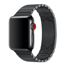 竞技者适用苹果手表iwatch6/se表带applewatch5/4/3链式金属带男女 42/44mm-黑色【按键款】