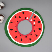 婴儿纯棉口水巾新生儿360度旋转按扣围嘴防水围兜宝宝春秋纯棉围 360西瓜