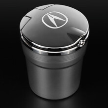 形创适用于讴歌RLX MDX RDX TLX ILX ZDX CDX TL RL车载烟灰缸带LED灯 银色 讴歌专用带车标