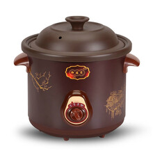 全自动电炖锅煲汤锅电砂锅家用养生锅宝宝熬煮粥锅陶瓷炖汤电炖盅铉工 黑紫砂【机械款】手动开关 6.0升【适用5-8人】