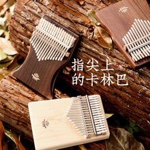 hluru鲁儒拇指琴17音卡林巴琴全单板板式初学者入门学生男女手指琴kalimba乐器 板式17音方形枫木+全套配件