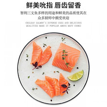 三文鱼骨三文鱼骨冻鲜三文鱼鱼腹中段去刺去骨切片刺身生煎500g一块*2