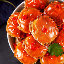 香辣蟹即食罐装熟食小螃蟹全母大闸蟹麻辣海鲜零食 350克公母2罐装