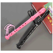 高音6孔竖笛初学8孔学生黑红白色教学笛子六八孔口笛 6孔透明红色标配