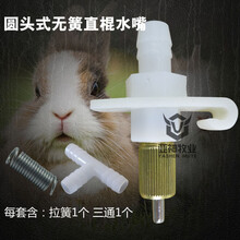 兔子饮水器兔用自动饮水器獭兔兔喝水器兔子养殖用品兔子用水嘴 圆头无簧勾一体款