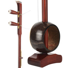 刘师傅 板胡乐器专业演奏紫檀木板胡秦腔 歌剧 中音 高音 平头龙头卷苏头式老椰壳紫檀板胡 平头歌曲高音