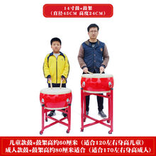 儿童玩具鼓敲打鼓婴儿舞敲击鼓手拍鼓敲锣打鼓小孩玩的堂鼓 14寸木鼓+鼓架(小孩留言身高)