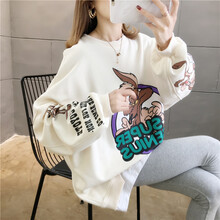 敏潮格伦洋气孕妇装套装春装时尚款两件套宽松大码孕妇卫衣长袖上衣春秋 杏色卫衣 L