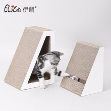 伊丽梯形猫抓板磨爪器立式抓柱猫爪板瓦楞纸窝耐磨猫玩具组合装带铃铛猫抓板