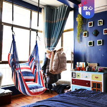 儿童秋千室内户外庭院房间卧室吊椅阳台摇篮床家用门框布袋荡秋千生日礼物抖音网红同款 房梁套餐【红白蓝】膨胀丝+安全扣+3米绑带