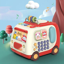 六面盒多功能奥飞Q宠儿童益智玩具0-1-3岁宝宝六面体形状配对认知积木早教益智屋 六面体巴士车 六面体巴士车
