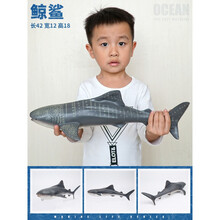 鲨鱼玩具宝宝超大号软胶仿真海洋生物模型儿童玩具大白鲨鲨鱼海龟海豚 鲸鲨【软胶】