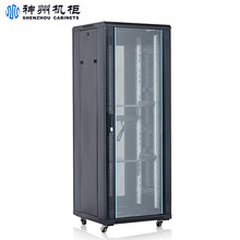 神州网络机柜1米1.2米1.6米1.8米2米弱电18U22U32U37U42U路由交换工控监控机柜 32U600*800*1655玻璃门T6.6832 黑色