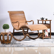 承古堂红木家具非洲鸡翅木（学名：非洲崖豆木）摇摇椅实木新中式逍遥椅老人午休睡躺椅阳台客厅休闲椅Q 单张摇椅：长62*宽156*坐高40cm