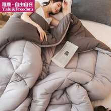 雅鹿·自由自在 被子 水洗棉空调被夏凉被四季被春秋被太空被夏被棉被芯夏天被褥单人150*200cm 2.5斤古典灰