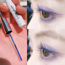 彩色睫毛膏蓝色白色紫色红色棕色多色防水纤长卷翘细刷头cos眼妆 5#宝蓝色