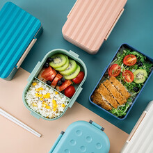 维艾（Newair）便当盒学生便携饭盒带餐具上班族可微波炉加热日式可爱少女快餐盒 维艾波浪饭盒 静谧蓝