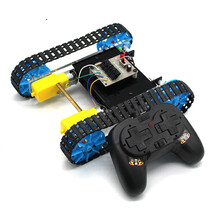 小孩动手DIY的遥控坦克车体 学生手工DIY科技小制作 拼装遥控坦克模型玩具套件 车体(不含遥控器)