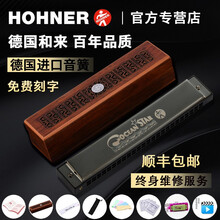 和来 原装德国HOHNER口琴进口音簧高级自学成人专业演奏初学者24孔复音和来练习口琴乐器 【黑色】顺丰快递+红木色礼盒+免费刻字+7重好礼