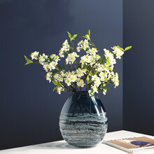 北欧玻璃花瓶简约现代水培干花插花器客厅餐桌家居装饰品摆件 B款【不含花】