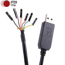 于FTDI芯片USB转TTL UART 3.3V/5V电平模块6芯2.54MM串口数据线 5V TTL 电平
