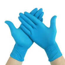 兰诗（LAUTEE）SY9002 一次性丁腈手套蓝色常规耐磨手套工业检查橡胶手套无粉 实验室食品烘焙手套 蓝色 S码