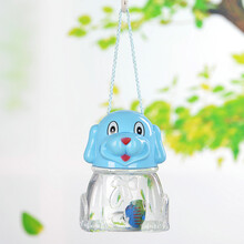 封闭式桌面新款qq鱼瓶qq龟瓶乌龟瓶迷你手提塑料小金鱼缸龟盒 小狗款