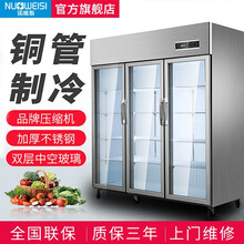 诺唯斯三开门冷藏展示柜商用冰箱蔬菜水果串串茶叶三门立式保鲜柜 经典款单门【镀锌管】