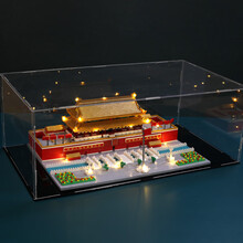 兼容乐高益智拼装积月宫广寒宫城堡微颗粒巨大型成人建筑中国风系列拼装拼插男孩女孩益智积木 天安门灯光版+亚克力盒【4720颗粒】含灯光工具