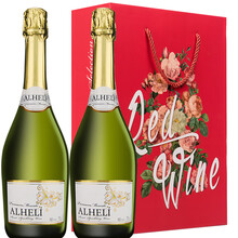 国际	【颜值礼盒】浪漫之花原瓶进口葡萄酒礼盒装 网红美酒线下同款 甜白起泡礼盒2支