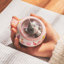 LOCOCK暖手宝充电宝5000mAh多功能太空舱UFO萌宠公仔迷你移动电源可爱卡通暖宝女生生日礼物 粉色