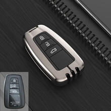 适用于2021款丰田八代凯美瑞钥匙套20款普拉多卡罗拉新雷凌双擎亚洲龙CHR荣放汽车钥匙包金属壳扣 A款3键黑色单壳
