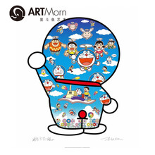 墨斗鱼艺术村上隆哆啦A梦背影系列版画蓝色新版限量bao真预定中手工画框300版54*42cm