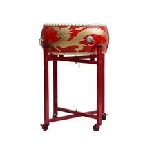 舞蹈课打节奏的鼓教学老师成牛皮大中国红龙盘民族上课专用表演鼓 12寸龙纹鼓+鼓棒+鼓架