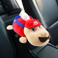 驰卡行 汽车抽纸盒 车载纸巾盒扶手箱 车用椅背遮阳板挂式绑式餐巾盒创意可爱卡通动物纸盒 汽车内饰用品 玛丽狗 创意抽纸盒