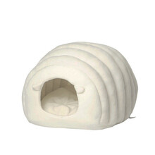 创意网红猫窝冬季保暖四季通用半封闭式深度睡眠窝冬天防寒猫咪窝 白色 长40×宽40×高35CM