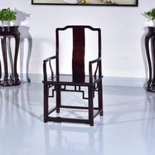 宗木府红木家具血檀（学名：染料紫檀）官帽椅太师椅主座椅办公椅电脑椅围椅茶椅古筝椅琴椅书画椅子 新官帽椅