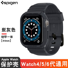 SPIGEN韩国苹果iWatch4/5/6代保护壳表带智能手表防摔外壳运动保护套一体硅胶防滑表带冠熙 4/5/6代【44mm】炭灰色【表带和保护壳一体】