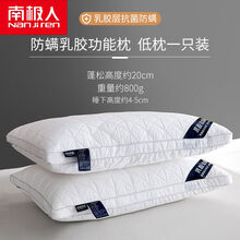 南极人 品质高端枕芯一对家用双人羽绒枕护颈椎助睡眠低枕单人宿舍学生枕头防虫3D面料希尔顿同款四季可 A类防螨枕(低枕一只装)立体边
