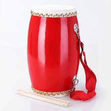 秦翔腰鼓15CM成人木质鼓水牛皮安塞腰鼓全套专业秧歌腰鼓大人乐器 (普及腰鼓+鼓棒+背带)+手套