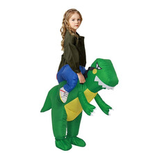 抖音同款亲子绿恐龙充气服饰cosplay表演外星人绿鬼天马独角兽西部牛仔大鸟皮卡丘大红公鸡相扑充气服 M码绿恐龙充气服（适合125CM--155CM）