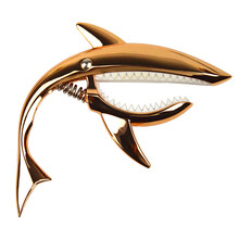 奇宝居 个性鲨鱼吉他变调夹 尤克里里锌合金金属变调夹capo调音器配件 玫瑰金