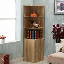 角柜转角柜三角置物架墙角柜客厅现代简约多功能储物柜边角拐角柜 2门3层浅胡桃胡桃新款-150高 组装