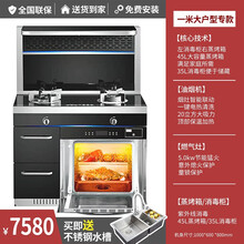 意凡集成灶蒸烤一体灶家用分体式蒸烤消毒柜独立分离一汽一电两用自动清洗头部加热变频电机模块化蒸烤箱 一米大户型机—左消毒柜右蒸烤 天然气