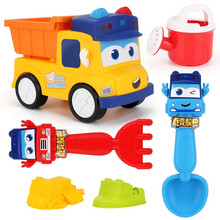 百变校巴儿童玩具沙滩车套装沙漏铲子玩沙桶挖土工具戏水玩雪决明子宝宝洗澡玩具男女孩儿童生日礼物 大号百变校巴沙滩车-黄（6件套）