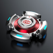 【顺丰配送】异爵指尖陀螺发光合金金属夜光超长时间高速手指指间减压解压玩具 流光银-光年【发光版】